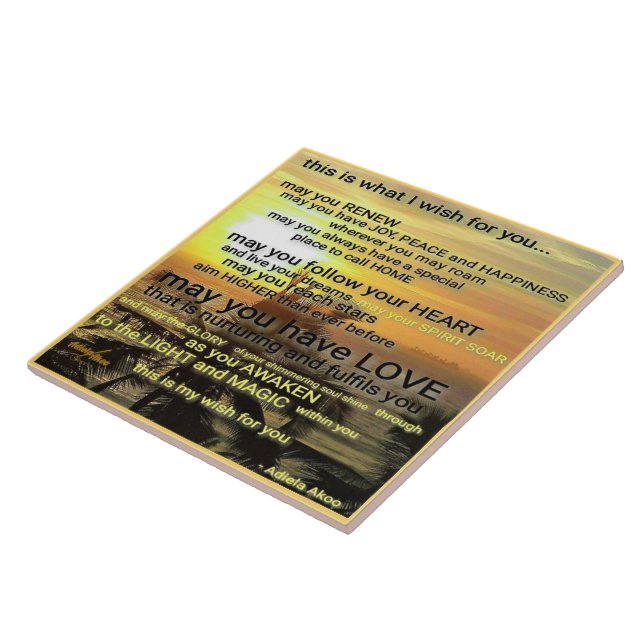 Wish Decorative Tile by Adiela Akoo (Side)