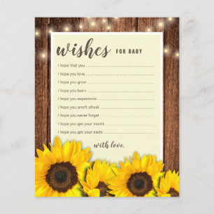 Wish for Baby Baby shower Cartes de conseils rusti