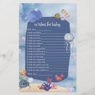 Wish for Baby Under the Sea blue cute creature 