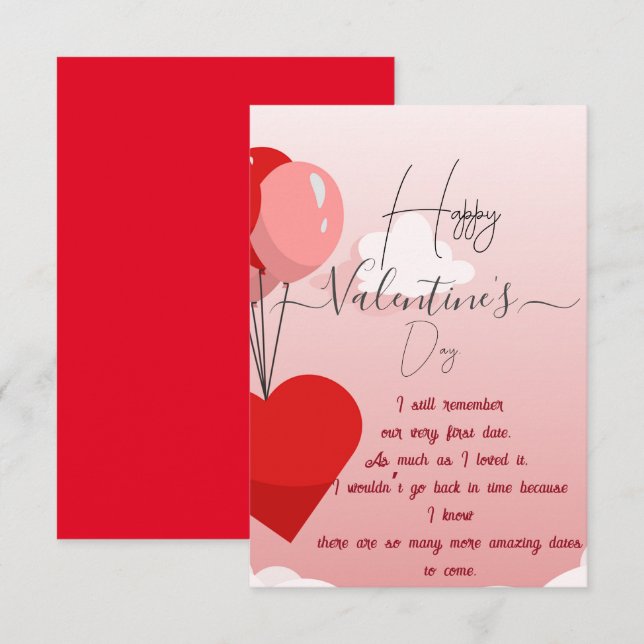 Wish Happy Valentine’s Day. Card (Front/Back)
