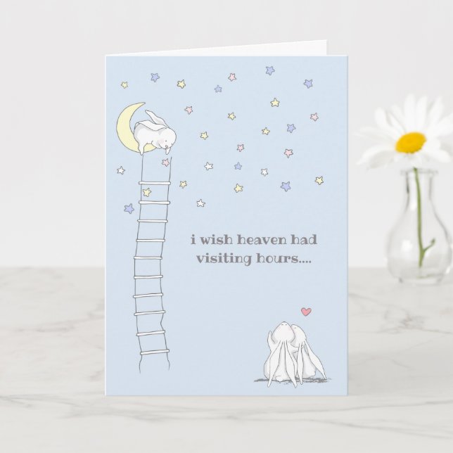 Wish Heaven Had Visiting Hours Child Loss Sympathy Card (Small Plant)