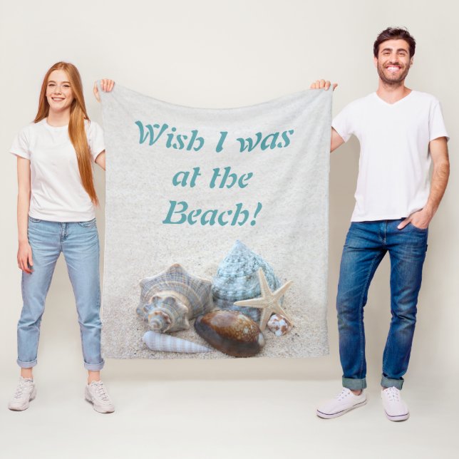 Wish I Was At the Beach Fleece Blanket (In Situ)