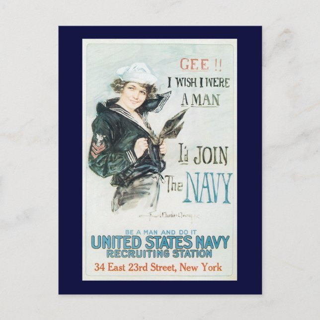 Wish I Were A Man World War 2 Postcard (Front)