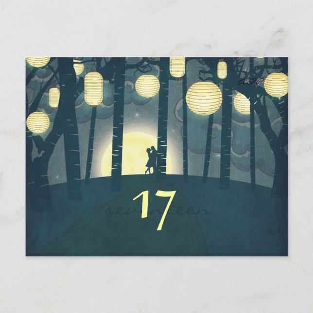 Wish Lanterns Dream Forest - Table Number Card (Front)