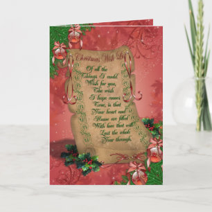 "Wish list"  Christmas Greeting card photo inside