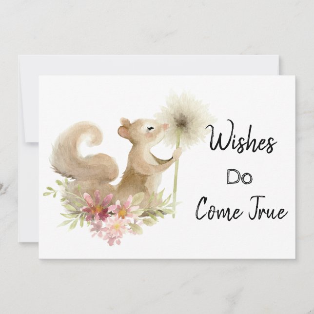 *~* Wish Mouse Blowing Dandelion Shower Invitation (Front)