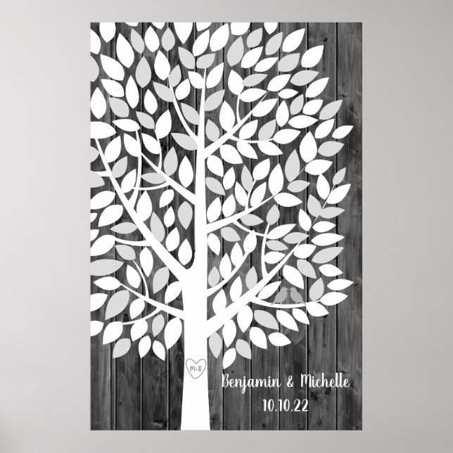 Wish Tree - 150 Leaf Guest Book Poster alternatif (Devant)