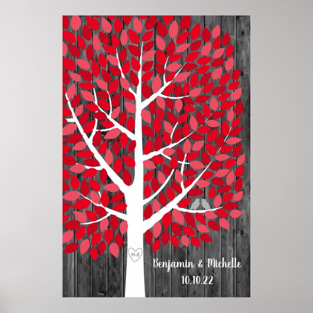 Wish Tree - 250 Leaf Guest Book Poster alternatif (Devant)