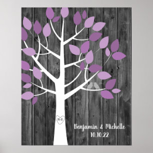 Wish Tree - 25 Leaf Guest Book Poster alternatif