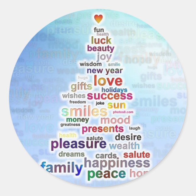 Wish Tree Classic Round Sticker (Front)