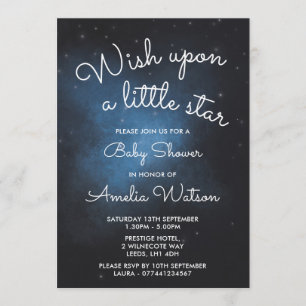 Wish upon a little star baby shower invitation