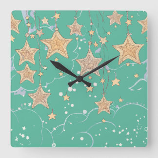 Wish Upon a Star Square Wall Clock