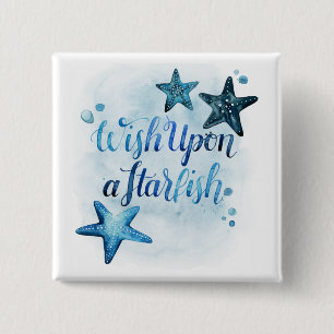 Wish Upon a Starfish 2 Inch Square Button