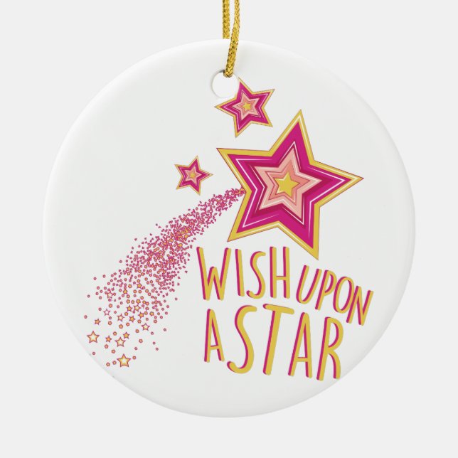 Wish Upon Star Ceramic Ornament (Front)