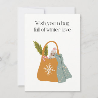 Wish you a bag full of winter love thank you card