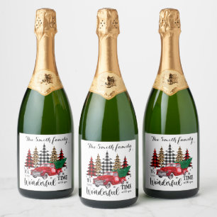 Wish you a happy and successful new year wine labe sparkling wine label