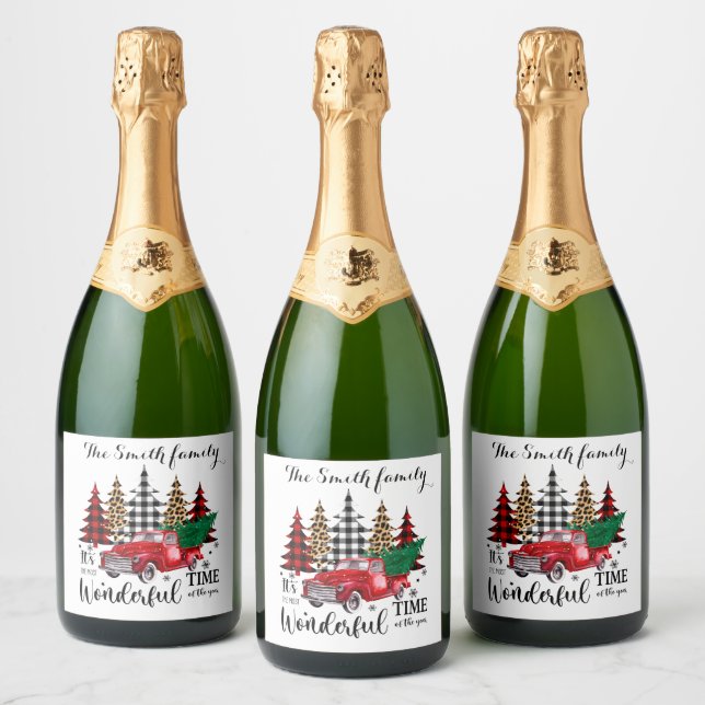 Wish you a happy and successful new year wine labe sparkling wine label (Bottles)