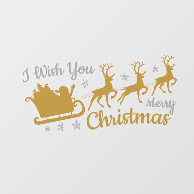 Wish you a merry christmas window cling (Sheet)