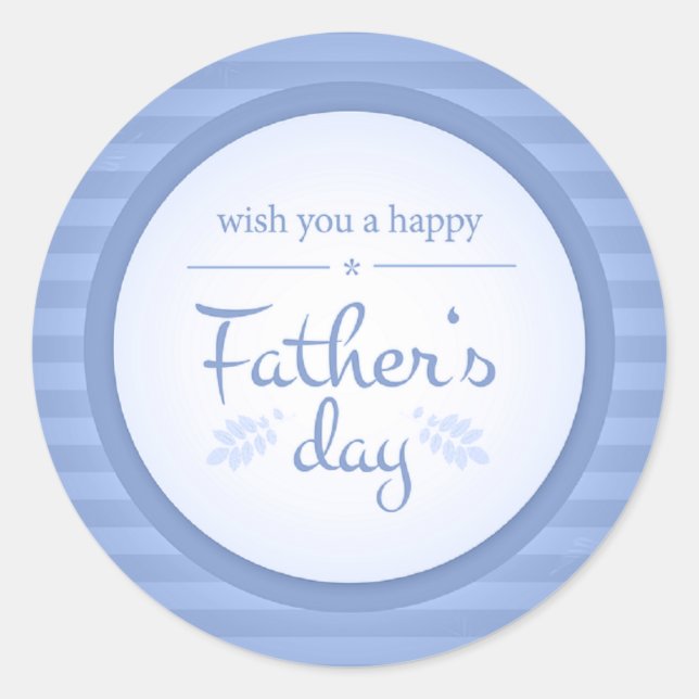 wish you happy fathers day classic round sticker (Front)