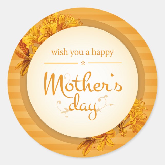 Wish you happy mothers day classic round sticker (Front)