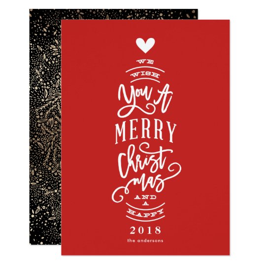 Wish You Merry Christmas Happy Year No Photo Card