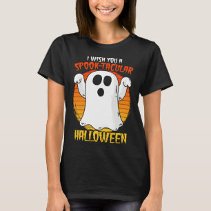 Wish You Spooktacular Scary Ghost Kids Halloween T-Shirt