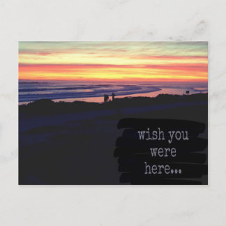 Wish you were here, sunset postcard