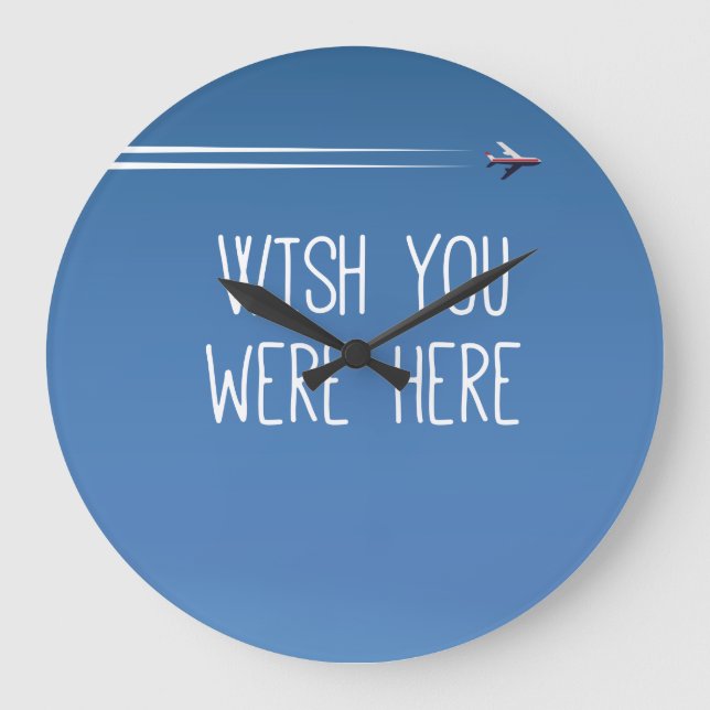 Wish you were here travel poster large clock (Front)