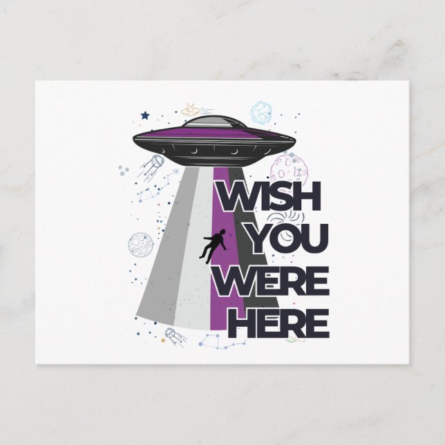 "Wish You Were Here" UFO Postcard (Front)