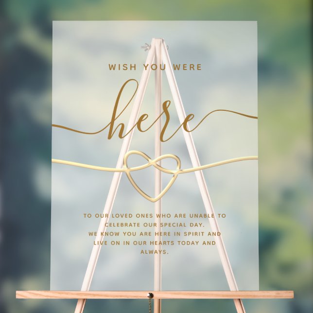 Wish You Were Here Wedding Memorial Acrylic Sign (Neutral)