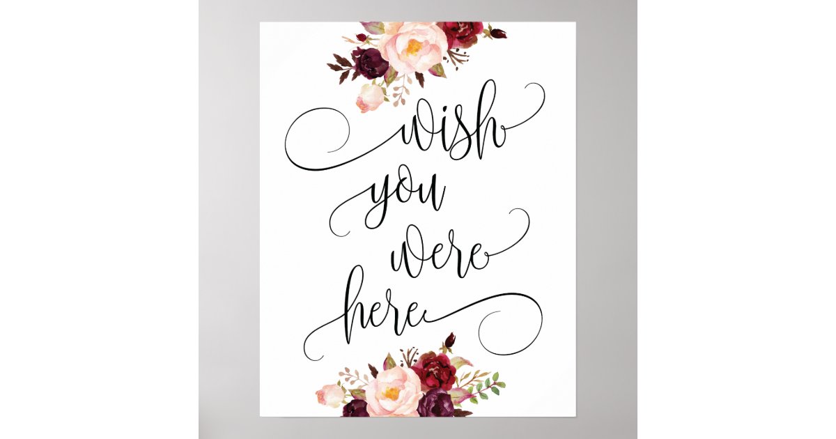 wish you were here wedding memorial table sign | Zazzle.ca