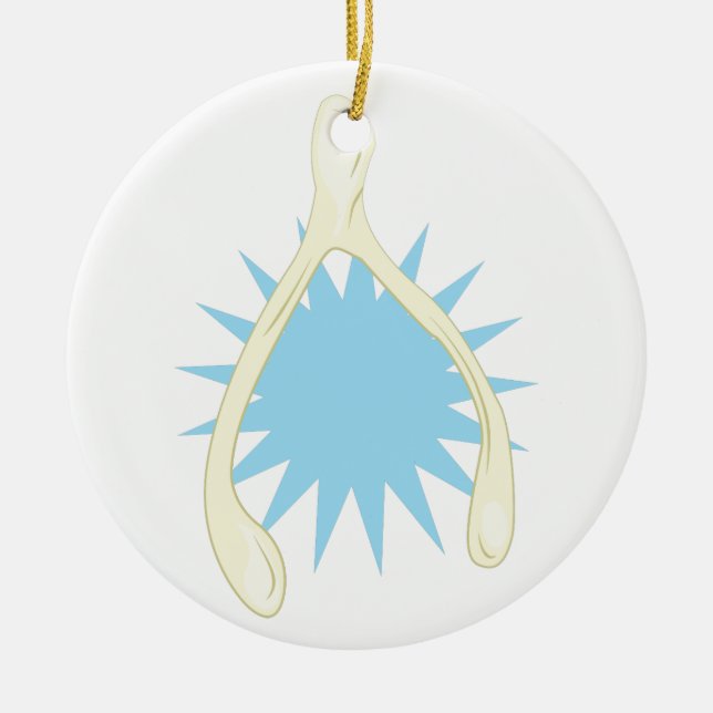 Wishbone Ceramic Ornament (Front)
