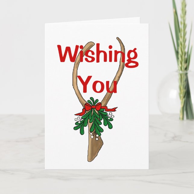 Wishbone et carte de voeux de Noël de gui (Devant)