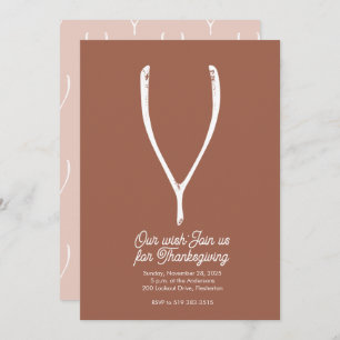 Wishbone Thanksgiving Invitation