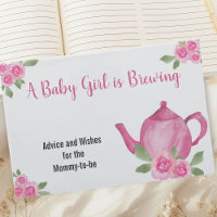 Wishes and Advice Pink Teapot Girl Baby Shower
