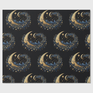 wishes and moons wrapping paper