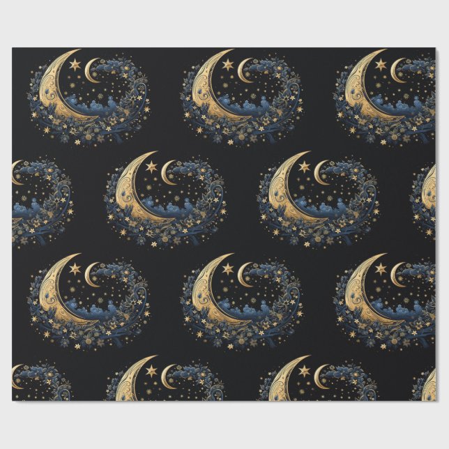 wishes and moons wrapping paper (Flat)