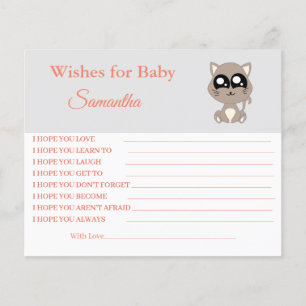 Wishes for a baby, Cat, baby shower card