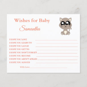 Wishes for a baby, Cat, baby shower card