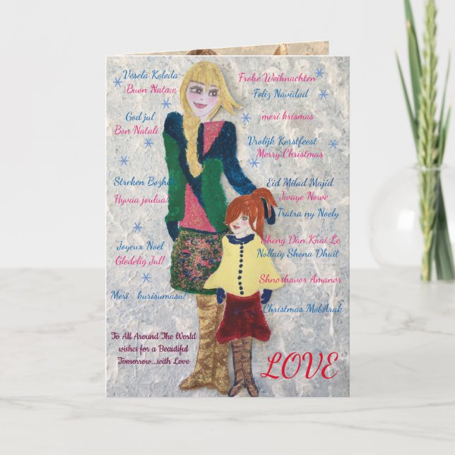 Wishes For A Beautiful Tomorrow Holiday Card (Front)