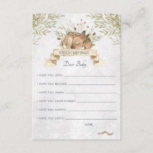 Wishes for Baby Advice Card Woodland Deer