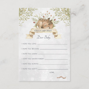 Wishes for Baby Advice Card   Woodland Deer