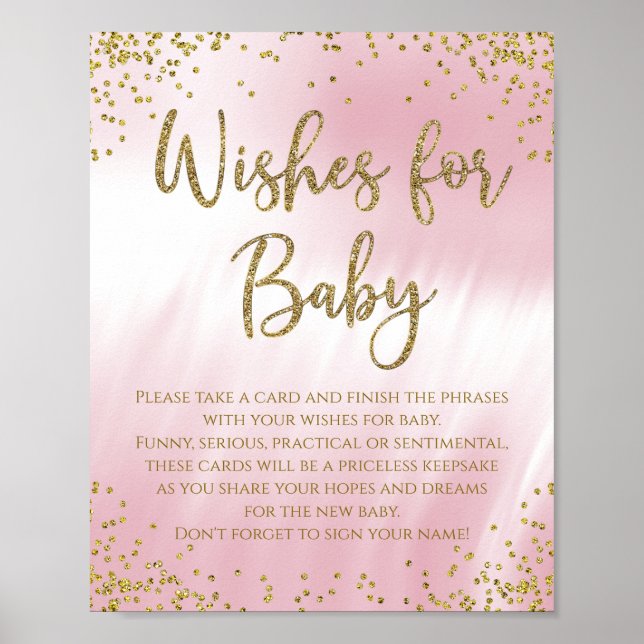 Wishes For Baby Baby Shower Game Poster (Front)