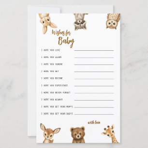 Wishes for Baby Baby Shower Game   Safari Animals