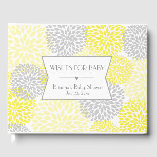 Wishes for Baby, Baby Shower guest book, yellow Guest Book