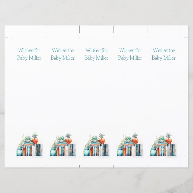 Wishes for Baby, Baby Shower Keepsake, Bookmark (Front)