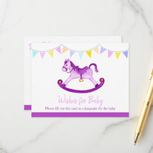 Wishes for baby baby shower purple  advice card