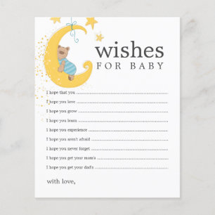 Wishes for Baby Bear Baby Shower Advice Cards