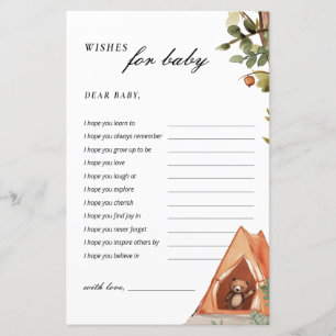 Wishes for Baby Bear Camper Baby Shower Game