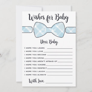 Wishes For Baby Blue Boy Bowtie Game Card